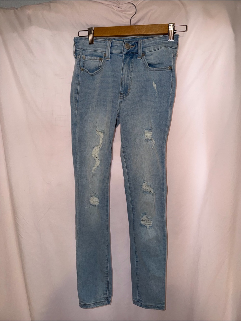 Aeropostale Light Blue Distressed Skinny Jeans